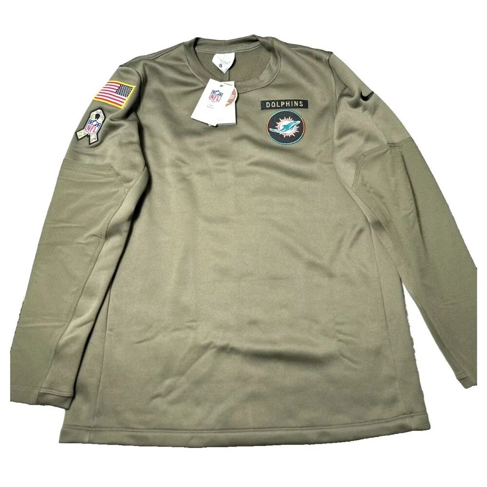 Nike Miami Dolphins Salute Service Sideline Therma Fit Pullover IH5854 Men's XL